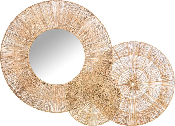 Wall mirror Alexandra House Living Jute Natural Fibre 4 x 103 x 70 cm Circular