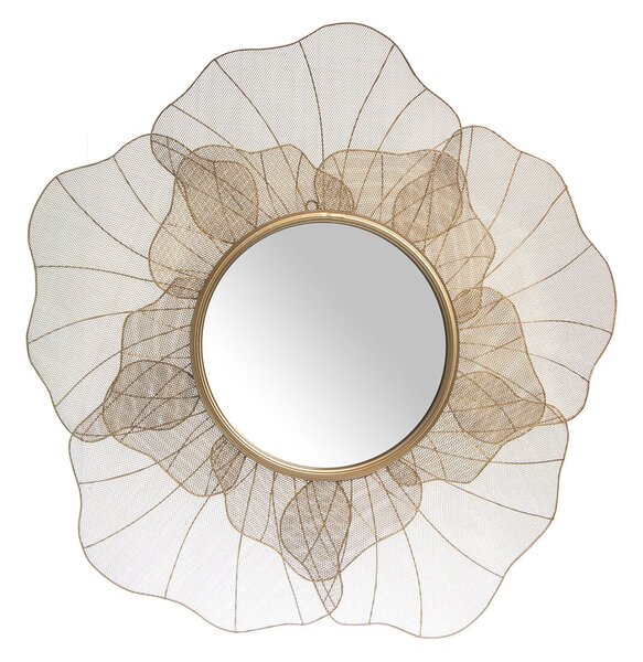 Wall mirror Alexandra House Living Golden Metal Flower 5 x 63 x 63 cm