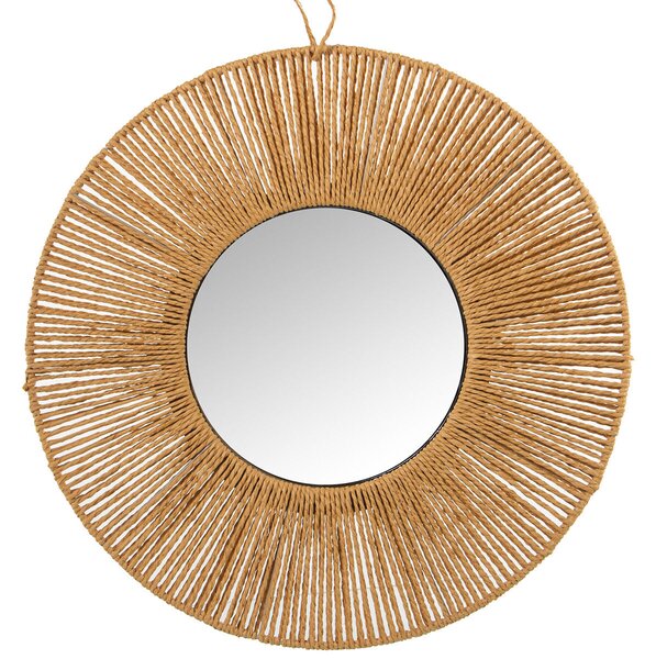 Wall mirror Alexandra House Living Natural Fibre 60 x 1 x 60 cm Circular