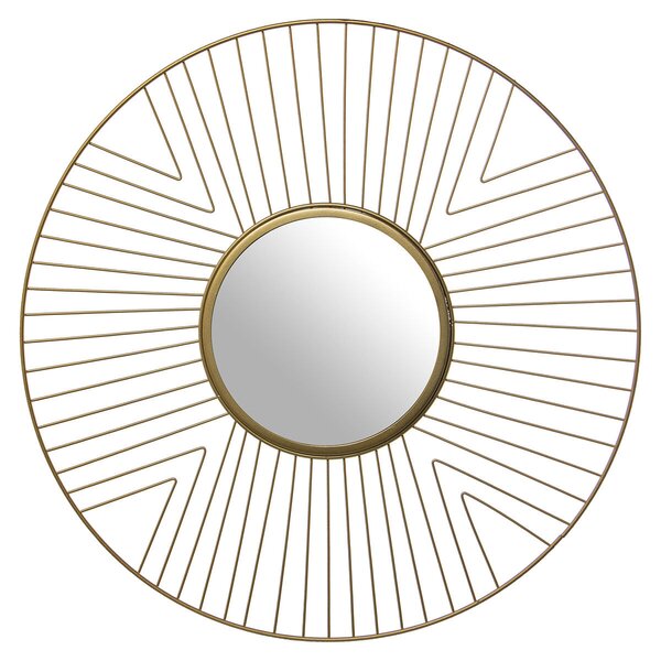 Wall mirror Alexandra House Living Golden Metal 50 x 1,2 cm Circular