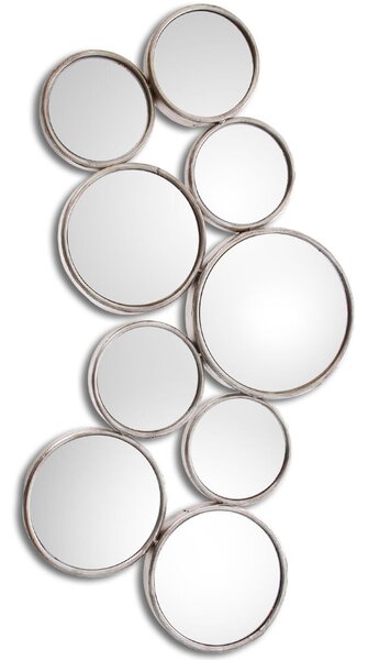 Wall mirror Alexandra House Living Silver Metal Circles 6 x 87 x 45 cm Circular