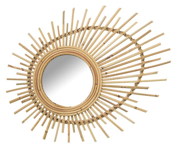 Wall mirror Alexandra House Living Natural Fibre 2 x 36 x 45 cm Oval