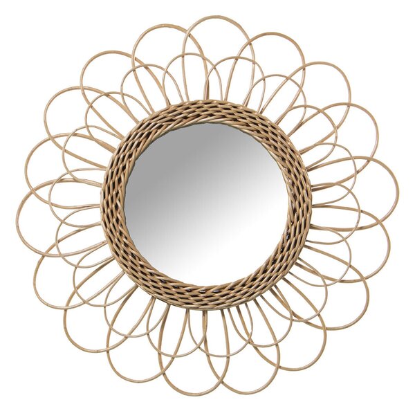 Wall mirror Alexandra House Living wicker Natural Fibre 2 x 45 x 45 cm Circular