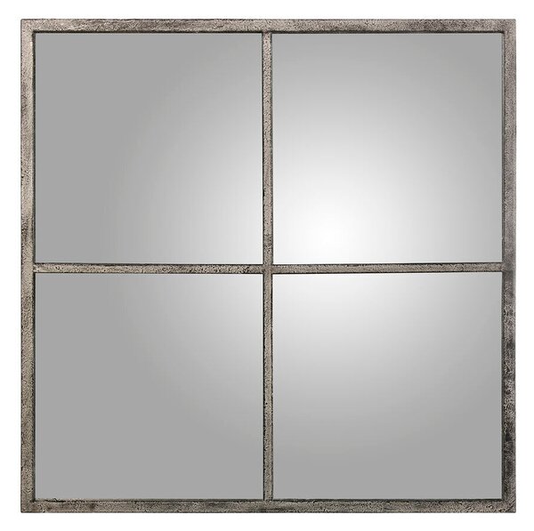 Wall mirror Alexandra House Living Black Silver Metal Window 7 x 79 x 80 cm