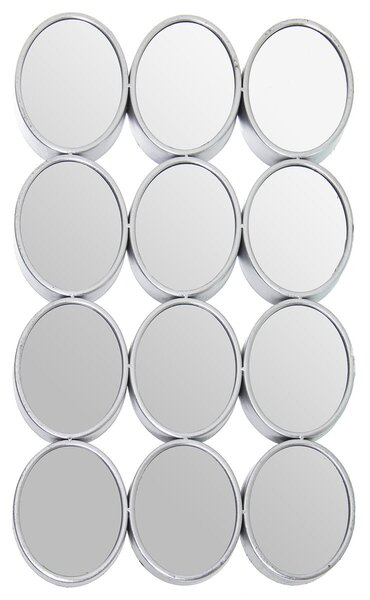 Wall mirror Alexandra House Living Silver Metal 12 x 16 cm 9 x 68 x 40 cm Circular Oval