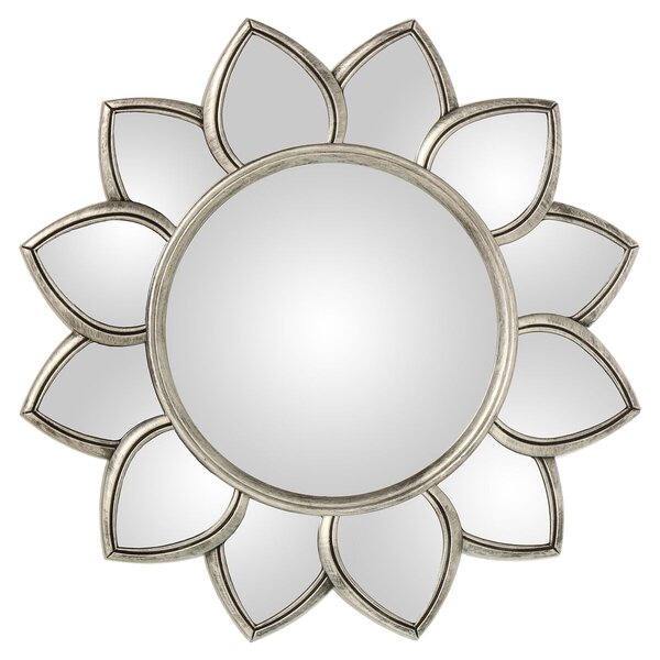 Wall mirror Alexandra House Living Silver Plastic Flower 3 x 60 x 63 cm