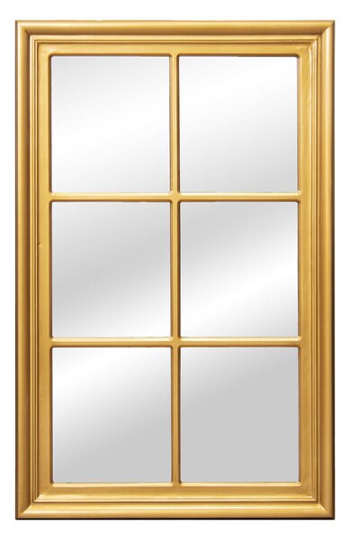 Wall mirror Alexandra House Living Golden Wood Window 5 x 101 x 65 cm