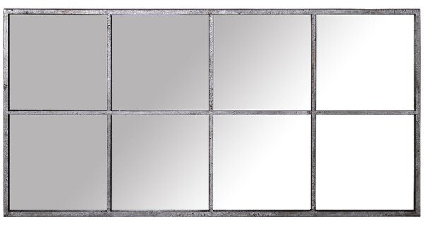 Wall mirror Alexandra House Living Black Silver Metal Window 8 x 151 x 79 cm