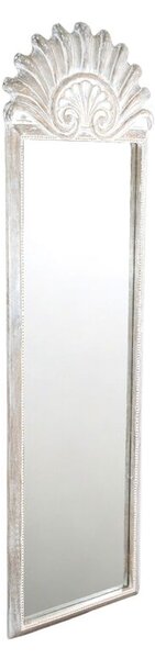 Wall mirror Romimex White Natural Mango wood 76 x 180 x 4 cm