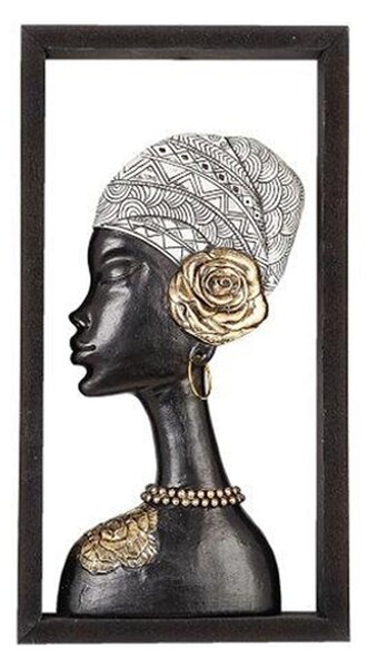 Bust Romimex Brown Resin Lady Hat 20 x 38 x 6 cm With frame