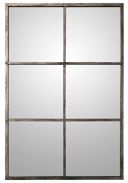 Wall mirror Alexandra House Living Black Silver Metal Window 9 x 114 x 79 cm