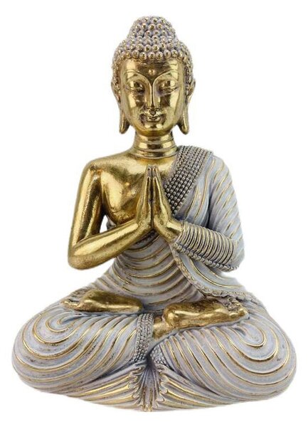 Decorative Figure Romimex Golden Resin Buddha 18 x 25 x 14 cm