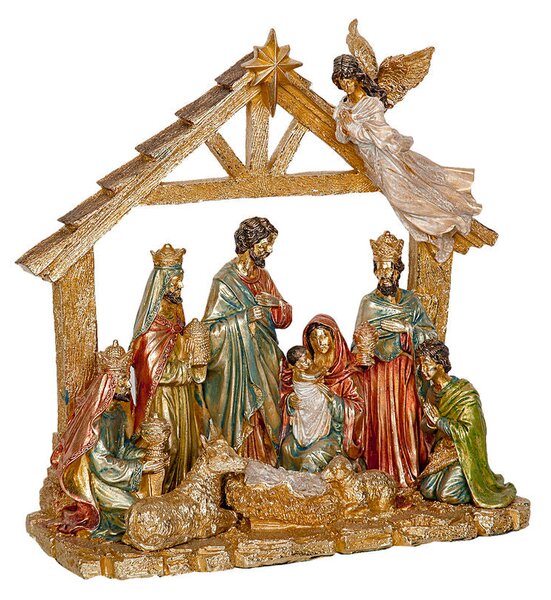 Christmas nativity set Romimex Multicolour Resin 40 x 39 x 17 cm