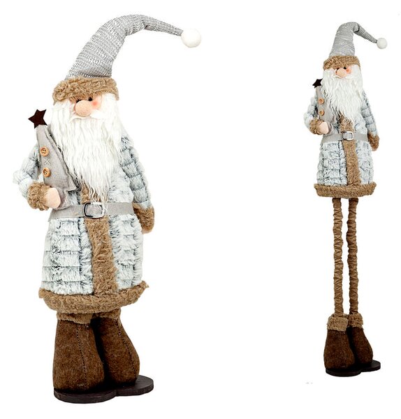 Christmas bauble Romimex Grey Father Christmas 19 x 60 x 9 cm Extendable