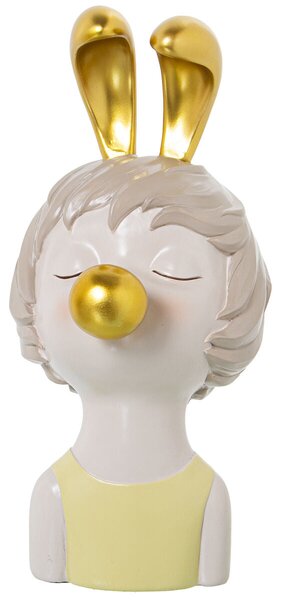 Bust Alexandra House Living Yellow Plastic Ears Chewing gum 15 x 15 x 27 cm