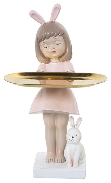 Decorative Figure Alexandra House Living Pink Plastic Ears 13 x 14 x 31 cm Tray