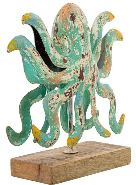 Decorative Figure Alexandra House Living Green Iron Octopus 36 x 10 x 32 cm