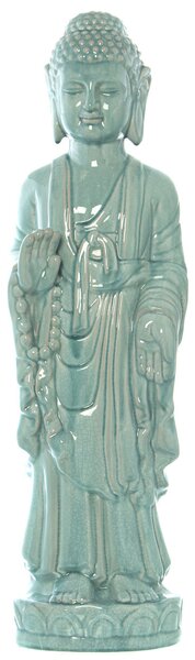 Decorative Figure Alexandra House Living Celeste Ceramic Buddha 20 x 27 x 83 cm