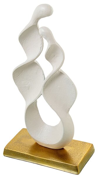 Decorative Figure Alexandra House Living White Golden Aluminium Abstract 23 x 12 x 45 cm