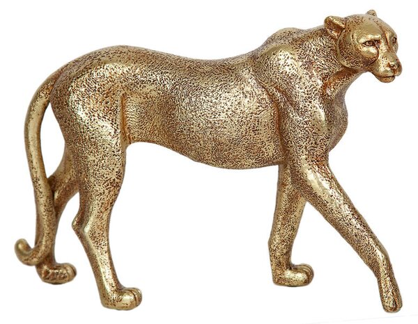 Decorative Figure Romimex Golden Resin Leopard 28 x 19 x 7 cm