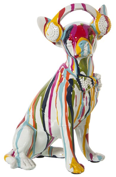 Decorative Figure Alexandra House Living Multicolour Plastic Dog Headphones Paint 14 x 26 x 19 cm