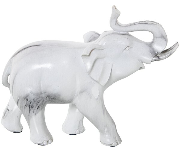 Decorative Figure Alexandra House Living Plastic Elephant 12 x 24 x 21 cm Marble