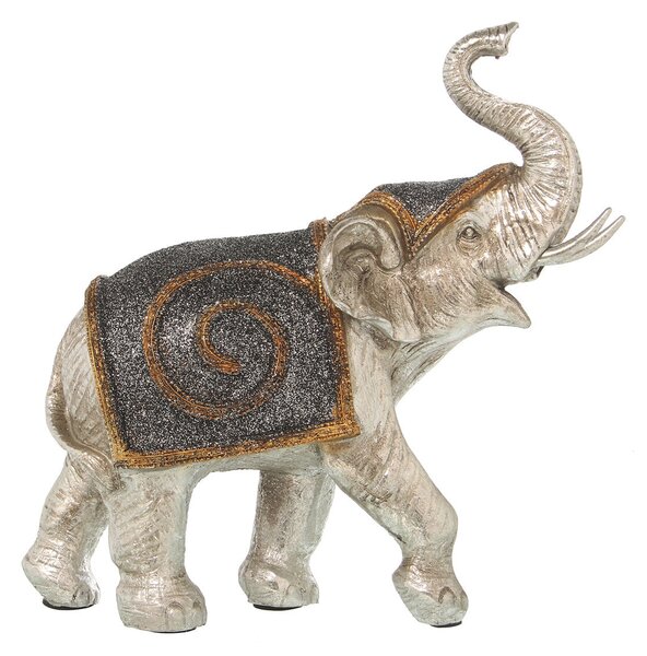 Decorative Figure Alexandra House Living Silver Plastic Elephant 12 x 24 x 23 cm