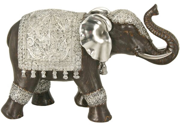 Decorative Figure Alexandra House Living Black Silver Plastic Elephant 31 x 23 x 16 cm