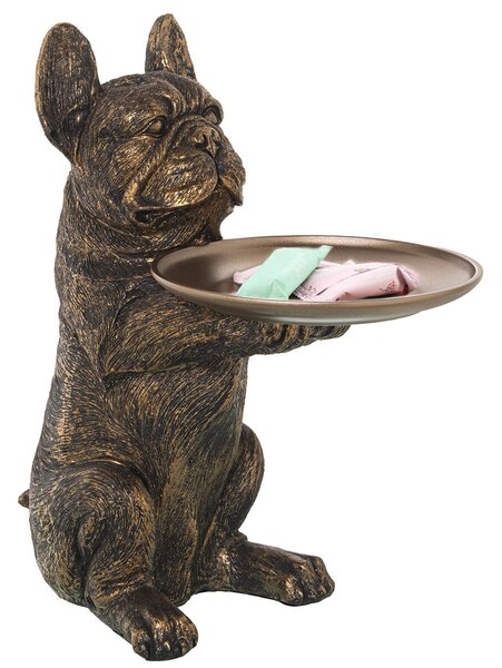 Decorative Figure Alexandra House Living Golden Plastic Dog 23 x 44 x 25 cm Tray