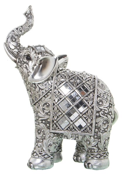 Decorative Figure Alexandra House Living Silver Plastic Elephant 11 x 18 x 24 cm Mirrors