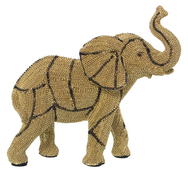 Decorative Figure Alexandra House Living Golden Plastic Elephant 14 x 23 x 22 cm