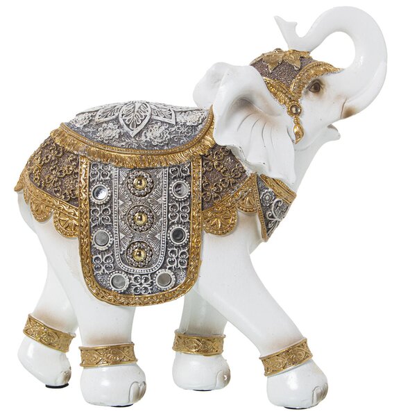 Decorative Figure Alexandra House Living White Golden Plastic Elephant 13 x 26 x 27 cm