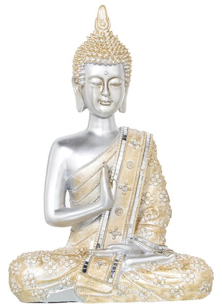 Decorative Figure Alexandra House Living Golden Silver Plastic Buddha 17 x 27 x 40 cm