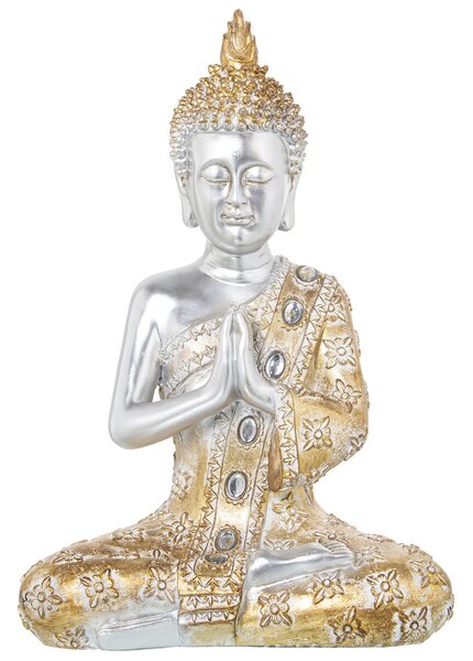 Decorative Figure Alexandra House Living Golden Silver Plastic Buddha 18 x 28 x 40 cm