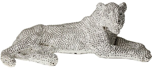 Decorative Figure Alexandra House Living Silver Plastic Lioness 33 x 20 x 12 cm