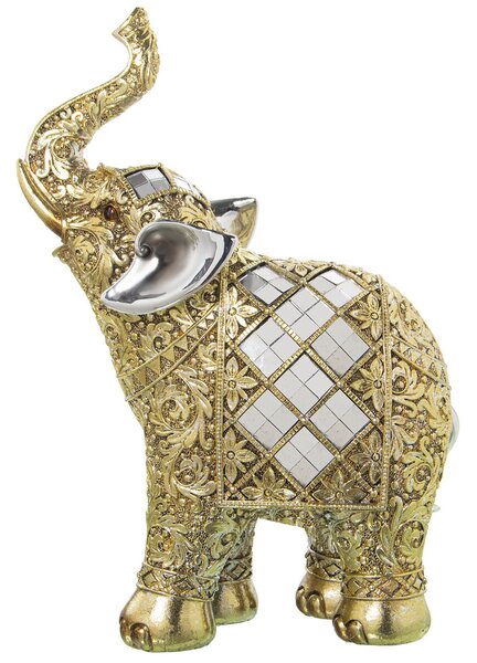 Decorative Figure Alexandra House Living Golden Plastic Elephant 13 x 22 x 30 cm Mirrors