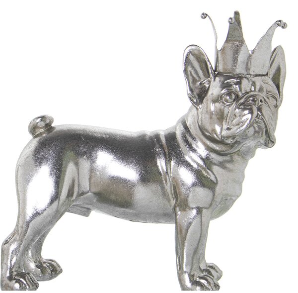 Decorative Figure Alexandra House Living Silver Plastic Dog Crown 14 x 26 x 25 cm