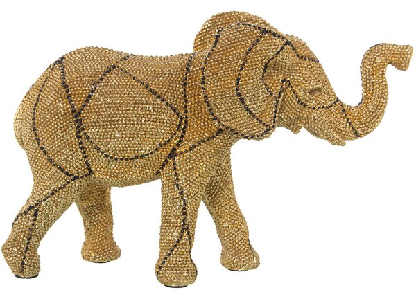 Decorative Figure Alexandra House Living Golden Plastic Elephant 11 x 27 x 19 cm