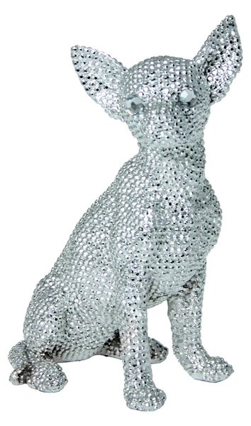 Decorative Figure Alexandra House Living Silver Plastic Dog 15 x 18 x 27 cm