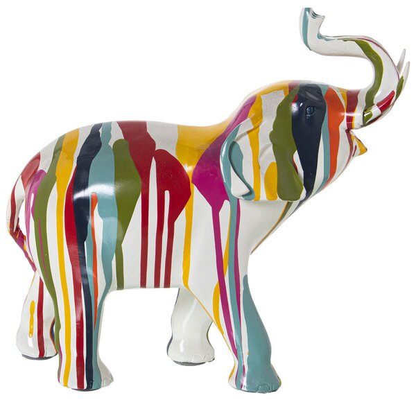 Decorative Figure Alexandra House Living Multicolour Plastic Elephant Paint 14 x 30 x 28 cm