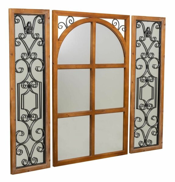 Wall mirror Alexandra House Living Natural Glass Fir wood 3 x 127 x 76 cm