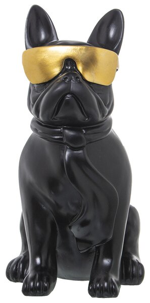 Decorative Figure Alexandra House Living Black Golden Plastic Glasses Dog 19 x 27 x 26 cm