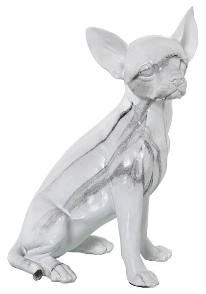 Decorative Figure Alexandra House Living Plastic Dog 15 x 18 x 27 cm Marble