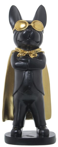 Decorative Figure Alexandra House Living Black Golden Plastic Glasses Dog 12 x 15 x 32 cm