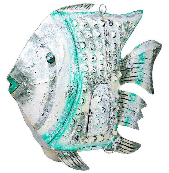 Decorative Figure Alexandra House Living White Green Mango wood Fish 15 x 65 x 80 cm