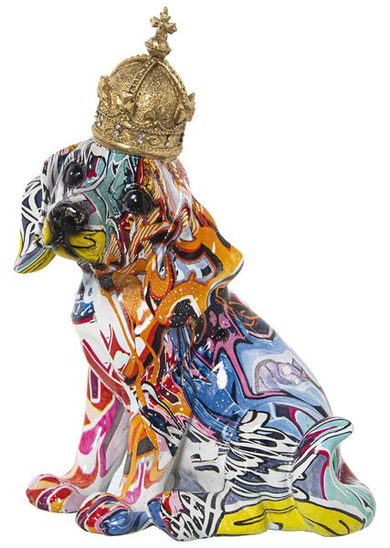 Decorative Figure Alexandra House Living Multicolour Plastic Dog Crown 16 x 20 x 27 cm