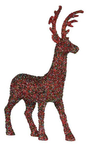 Decoration Large Reindeer 23 x 74,7 x 45 cm Blue Fuchsia Plastic