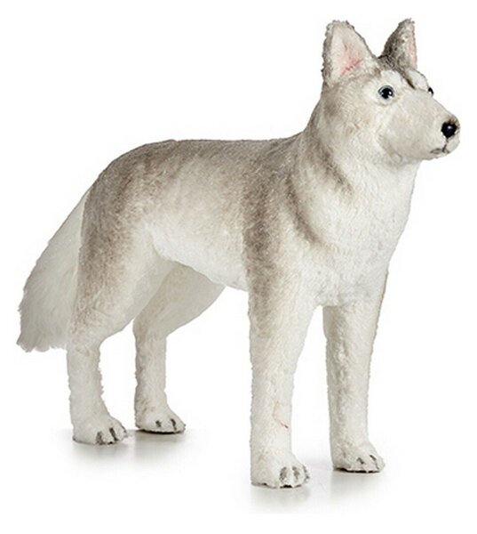 Decoration Christmas 87 cm Dog Grey White Synthetic