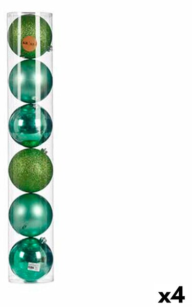 Set of Christmas balls 6 Pieces Green Plastic 15 x 16 x 15 cm (4 Units)