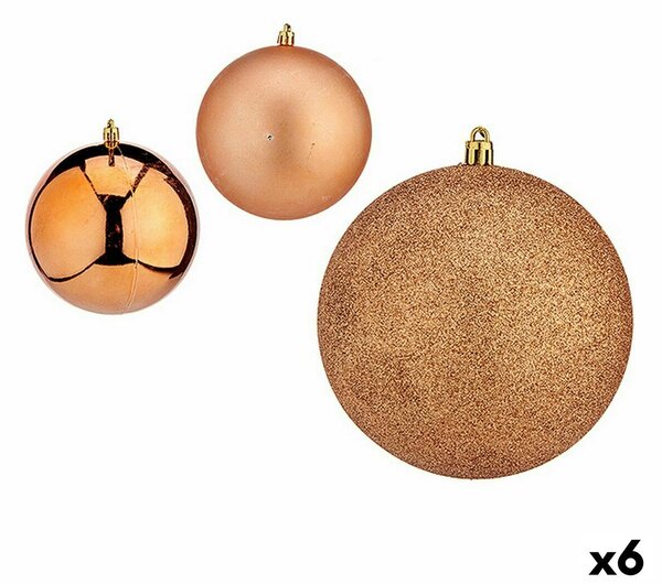 Set of Christmas balls Copper Plastic 12 x 13 x 12 cm (6 Units)